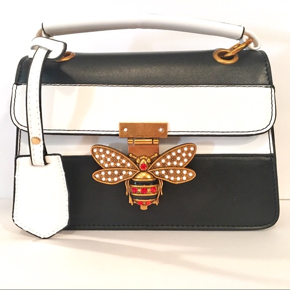 🐝HONEY BEE🐝 JEWELED BEE TOP HANDLE/CROSSBODY BAG - Picture 2 of 8